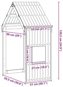 viaszbarna tömör fenyőfa gyerekágytető 55 x 99 x 139,5 cm
