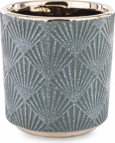 Virágtartó fedél Arany zöld kerámia