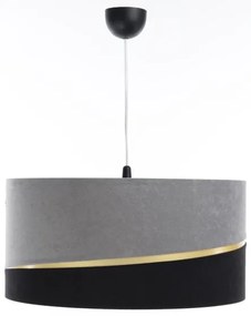 Csillár zsinóron SWING 1xE27/60W/230V fekete/szürke/arany