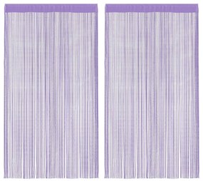 2 db lila zsinórfüggöny 140 x 250 cm