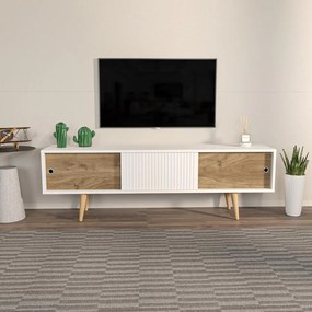 TV szekrény Ecrin - White, Walnut