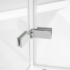 Stuxi Ravenna 100x140 összecsukható 2 szárnyú kádparaván 6 mm vastag vízlepergető biztonsági üveggel, krómozott elemekkel