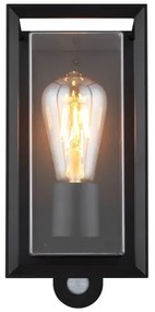 Globo 31982SS -Érzékelős kültéri fali lámpa LOGANA 1xE27/60W/230V IP44 fekete