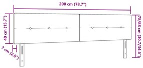 Fejtámla Gombos Kárpitozott Sötétbarna 200 cm