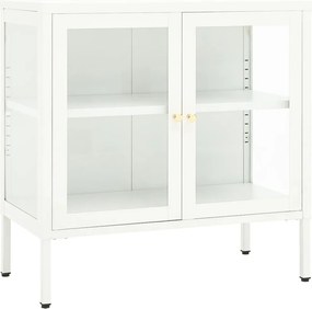 vidaXL fehér acél és üveg tálalószekrény 70 x 35 x 70 cm