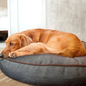 Sötétkék fekhely kutyáknak ø 90 cm Round Bed Denim Medieval Blue / Dark Chocolate M – P.L.A.Y.