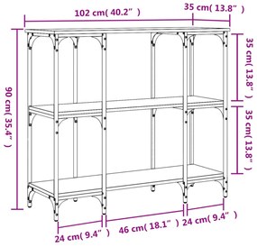 fekete szerelt fa tálalóasztal 102 x 35 x 90 cm
