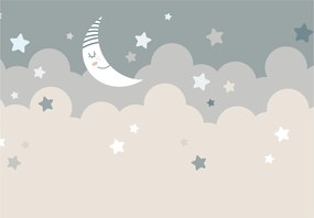 Flizelin fotótapéta Gyerek Hold csillagok felhők 368x254 +ragasztó