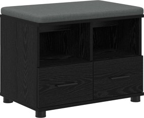 vidaXL Előtér pad Fekete Tölgy 60 x 38 x 46 cm Műanyag Fa és Szövet