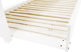 Ágy pótággyal, tűnyalábos fenyőfa, fehér, 90x200, GLAMIS