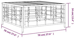 antracitszürke polyrattan kerti asztal 70 x 70 x 34 cm
