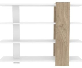 könyvespolc Nur - White, Walnut