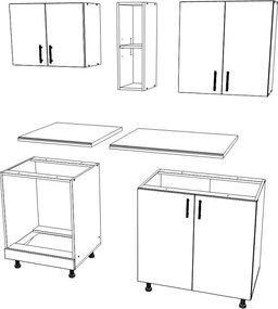 Karo V4 konyhabútor 28 mm-es Thermo munkalappal, Fehér, 140 cm