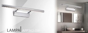 Toolight Szerszámlámpa, LED fürdőszobai lámpa tükör felett 9W 70CM APP363-1W, króm, OSW-08429