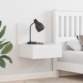 Éjjeli asztal 2 pcs Fehér 42 x 32.5 x 40 cm Tömör fenyőfa