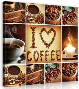 Vászonkép 40x40 Aromás Kávé Csendélet a Loftban a Kávézóba