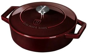 Berlinger Haus Öntöttvas edény fedővel Burgundy Line, 26 cm