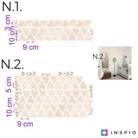 INSPIO Szívecskés akvarell falmatrica gyerekszobába
