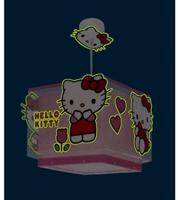 Dalber 73262 - HELLO KITTY gyerekszoba csillár 1xE27/15W/230V rózsaszín