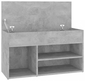 betonszürke szerelt fa cipőtároló pad 80 x 30 x 45 cm