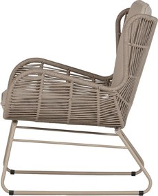 Bézs fém-párnázott kerti fotel Grace – WOOOD