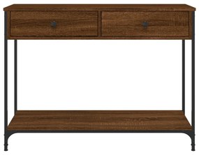 barna tölgyszínű szerelt fa tálalóasztal 100 x 34,5 x 75 cm