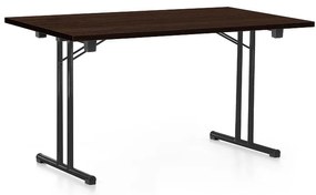 Összecsukható asztal 140 x 80 cm, fekete lábak, wenge