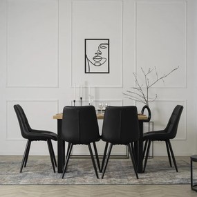 Fekete Eco-bőr Étkezőszék. MONZA