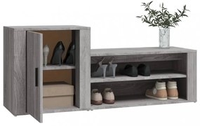 szürke sonoma színű szerelt fa cipősszekrény 130 x 35 x 54 cm