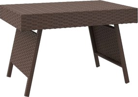 vidaXL barna összecsukható polyrattan kisasztal 60 x 40 x 38 cm