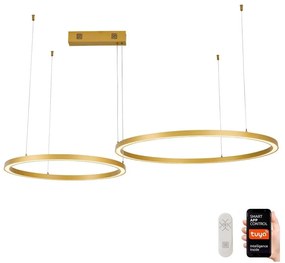 Immax Neo Immax NEO 07218L - LED Dimmelhető csillár FINO 93W/230V 60/80cm arany Tuya + távirányító IM1212