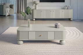 Vesper dohányzóasztal 103x60 cm fiókkal – kasmír arany fogantyúkkal, gömb lábakkal