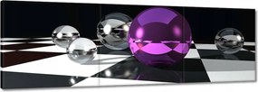 Vászonkép 150x50 Lila gömb a rácson