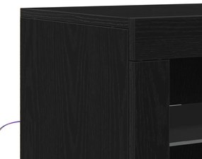 LED világítással ellátott komód Fekete Tölgy 60,5x37x67 cm