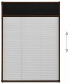 barna alumínium pliszé ablakszúnyogháló 80 x 120 cm