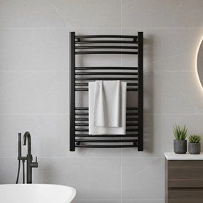 Íves törölközőszárító radiátor 1000x500 mm fekete