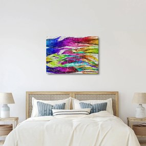 Kép - Téglafal színes lángokkal (70x50 cm)