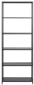 Fekete fém könyvespolc 70x185 cm Newcastle – Actona