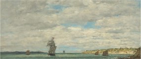 Kép - Eugène Boudin, Coast of Brittany, reprodukciók (120x50 cm)