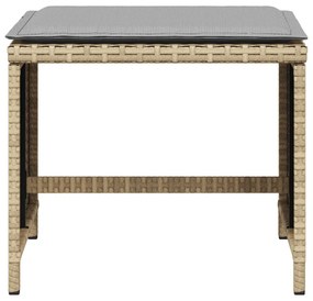 4 db vegyes bézs polyrattan kerti szék párnával 41 x 41 x 36 cm