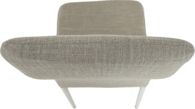 Étkezőszék, bézs szövet/fehér fém, COLETA NOVA