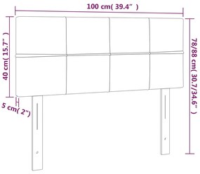 rózsaszín bársony LED-es fejtámla 100x5x78/88 cm