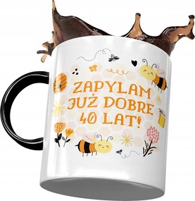 Fekete Bögre Születésnapra 40 40-es 40-es Ajándék Nyomtatott Fotóval