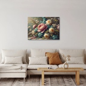 Kép - Természet csendélet virágokkal - festmény (70x50 cm)