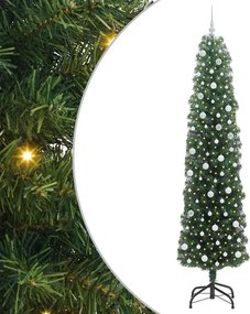 vidaXL Mű karácsonyfa 300 LED-del Zöld 240 cm PVC, acél és műanyag
