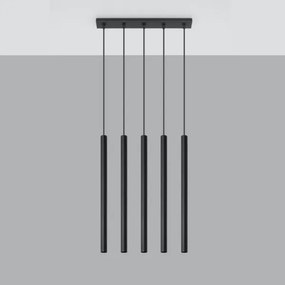Sollux SL.0472 - Csillár zsinóron PASTELO 5 5xG9/8W/230V fekete