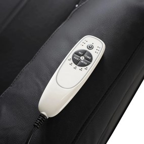 Elektromosan Vezérelhető Masszázsfunkciós Relaxfotel Fekete Eco-bőr Kárpittal. BOX