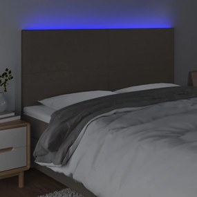 tópszínű szövet LED-es fejtámla 180x5x118/128 cm