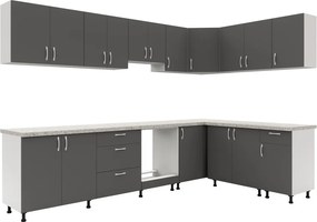 Benita Beépíthető konyhaszekrény Antracit-Fehér 60x50x80 cm