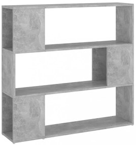 betonszürke szerelt fa térelválasztó könyvszekrény 100x24x94 cm